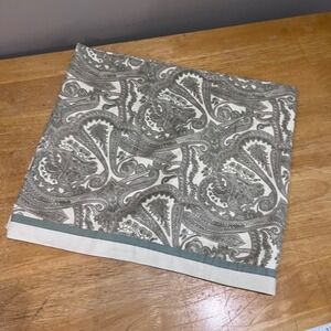 Dockers Paisley Window Valance Grey Sage Green Rod Pocket 84x18 Traditional Vtg‎